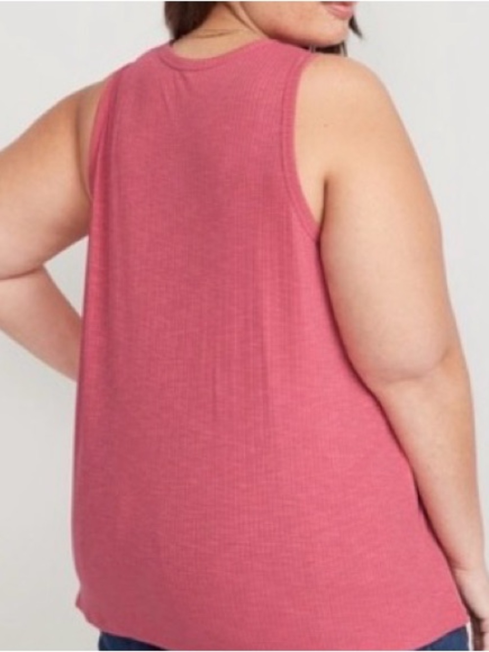 Old Navy Pink Ribbed Luxe Tank Top
